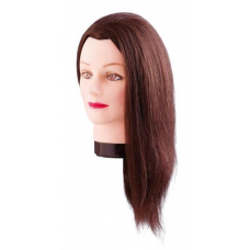 Fodrász Babafej 50cm barna hajjal Estelle Germany7000829 + tartó 100% Human
