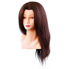 Fodrász Babafej vállakkal versenyzéshez 40cm barna hajjal Ellen Germany7000798 + tartó 100% Human