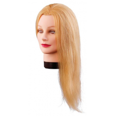 Fodrász Babafej 40cm világos szőke hajjal Lilly Germany7000833 + tartó 100% Human