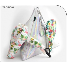 Luxus Professzionális Ionic Tourmaline 2000W hajszárító csomag Tropical mintával + hajkefe + w2táska