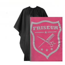 Fodrász beterítő hajvágó kendő pink színben 115×135cm Friseur logóval