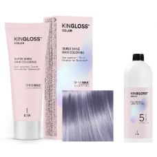 Kingloss Color Ammóniamentes VEGÁN hajszínező szett oxival - 09.2 Irizáló hamvas világos szürke Kingloss Color Ammóniamentes VEGÁN hajszínező szett oxival - 09.2 Irizáló hamvas világos szürke