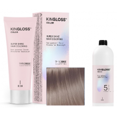 Kingloss Color Ammóniamentes VEGÁN hajszínező szett oxival - 09.12 Világos szürke