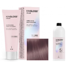 Kingloss Color Ammóniamentes VEGÁN hajszínező szett oxival - 09.37 Világos violás arany szőke